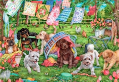 Puppies in the Garden