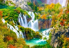 Plitvice Waterfalls in Autumn
