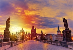 Charles Bridge at Sunset, Prague