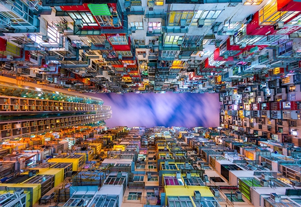 Colorful Apartment Building, Hong Kong