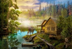 A Log Cabin on the River