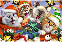 Festive Cats (træ)