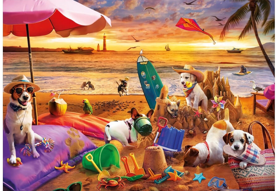 Dogs Playing at the Beach