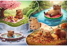 Four Seasons with Capybaras