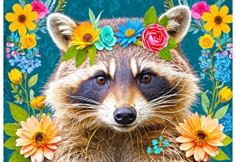 Floral Raccoon
