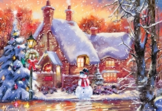 Snowman Cottage (Glitter)