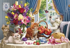 Fluffy Kittens in the Living Room