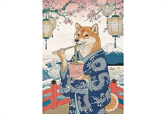 Pets as Art - Shiba's Noodle Meditation