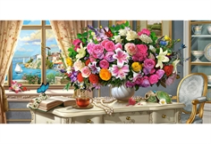 Summer Flowers and Cup of Tea