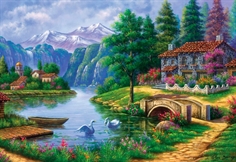 Village by Lake