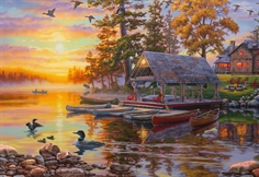 Boathouse with Canoes