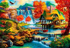 Country House by the Water Fall